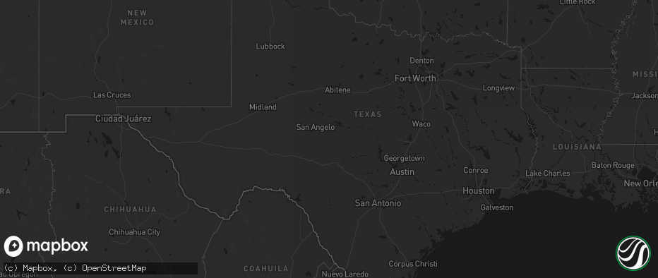 Hail map in Texas on June 11, 2026