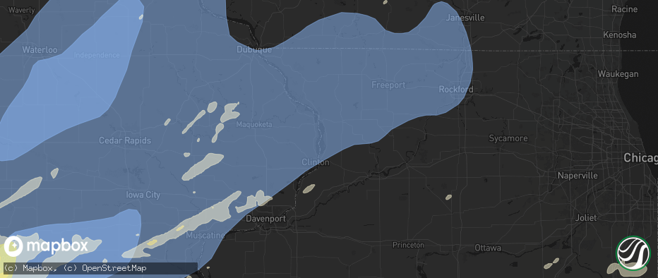 Hail map in Thomson, IL on June 11, 2026