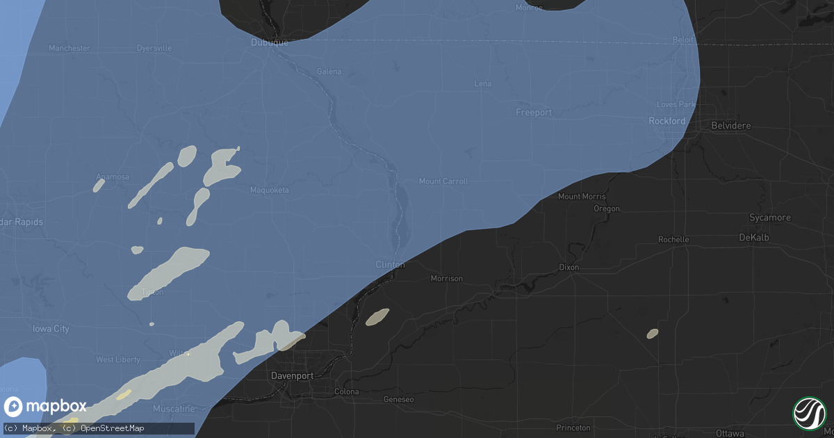 Hail map in Thomson, IL on June 11, 2026