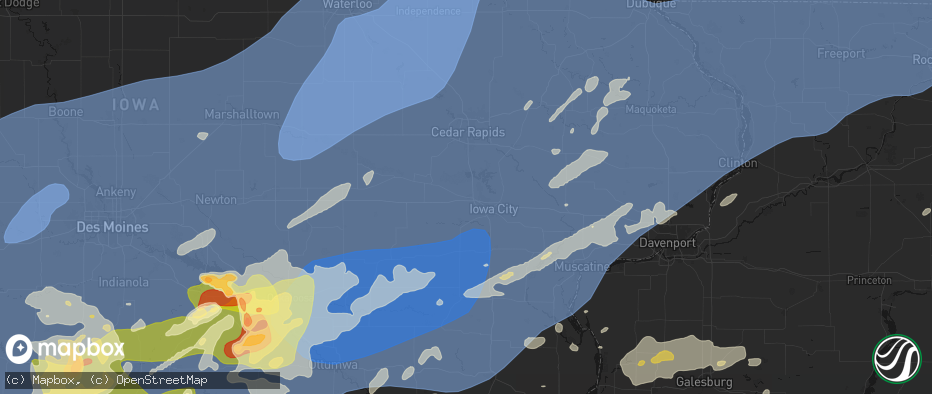 Hail map in Tiffin, IA on June 11, 2026