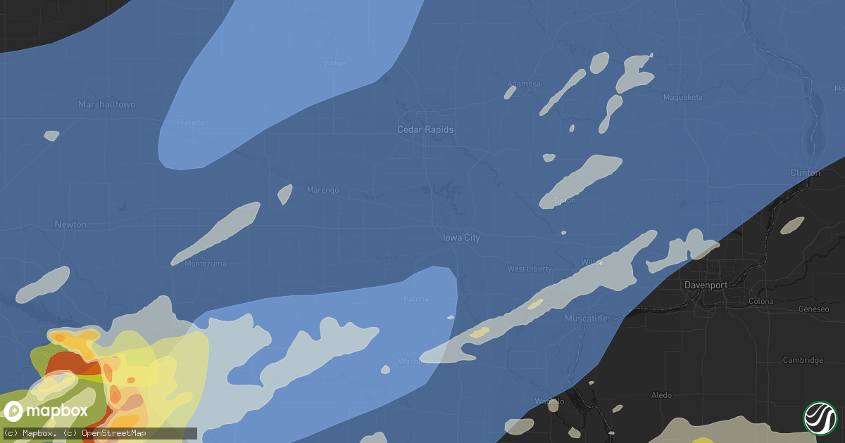 Hail map in Tiffin, IA on June 11, 2026