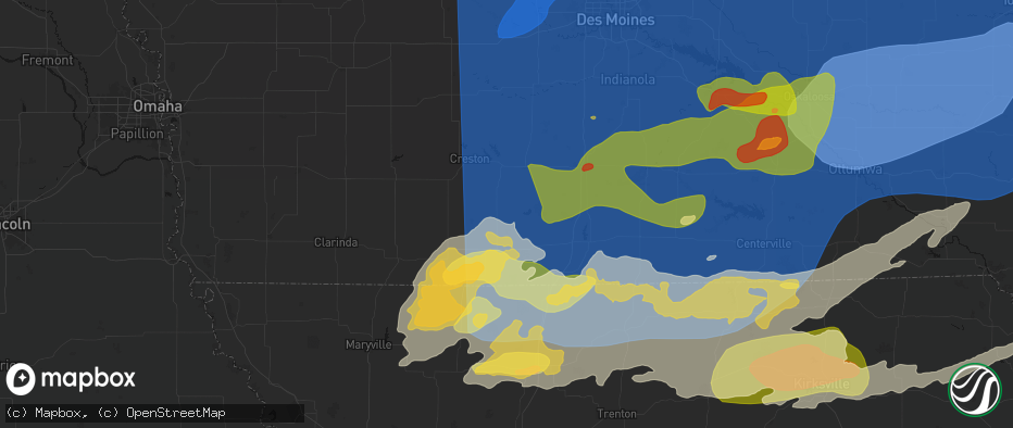 Hail map in Tingley, IA on June 11, 2026