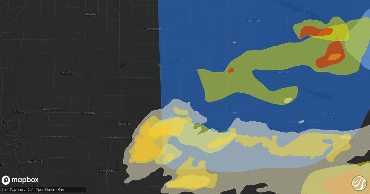 Hail map in Tingley, IA on June 11, 2026