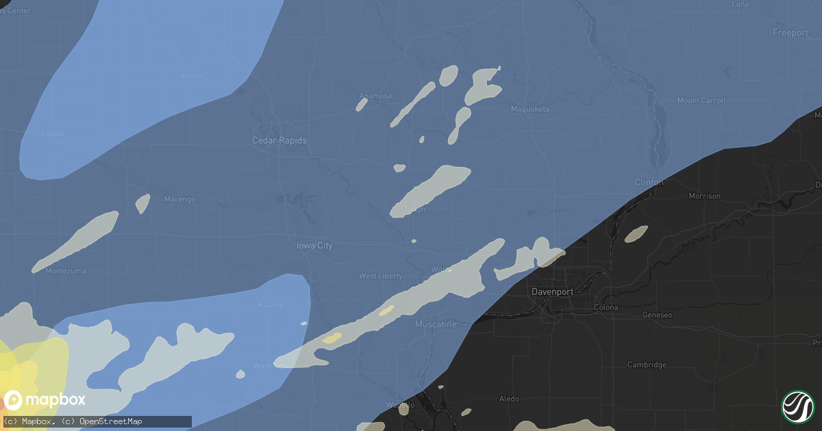 Hail map in Tipton, IA on June 11, 2026