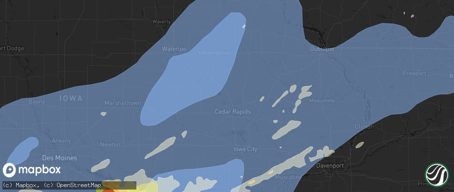 Hail map in Toddville, IA on June 11, 2026