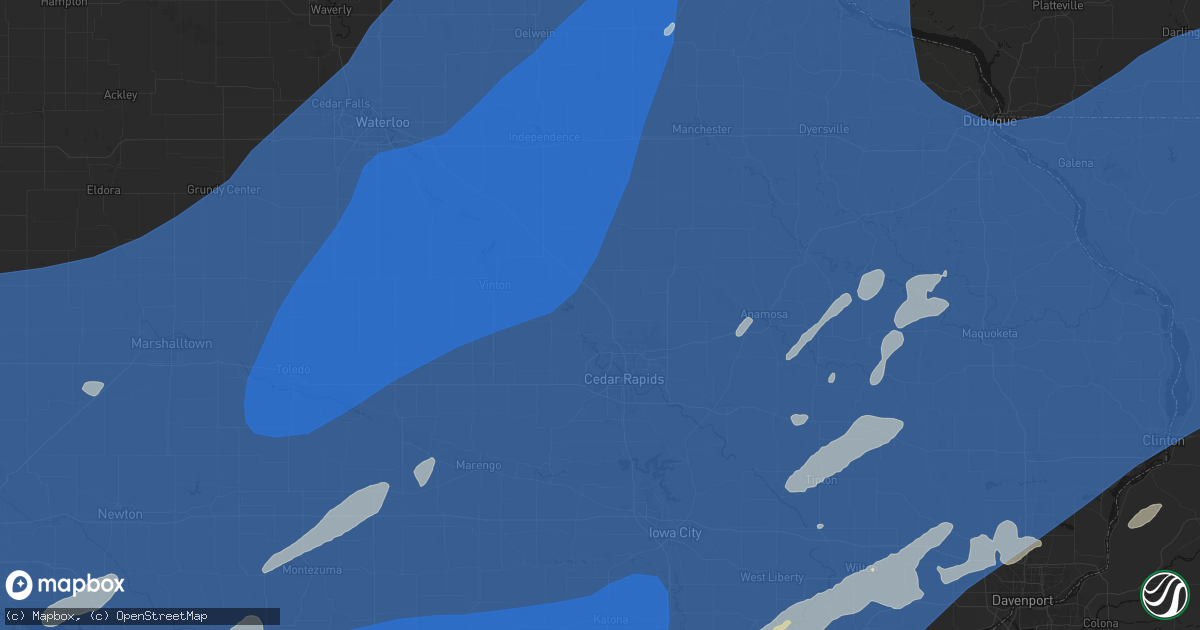 Hail map in Toddville, IA on June 11, 2026