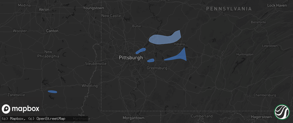 Hail map in Trafford, PA on June 11, 2026