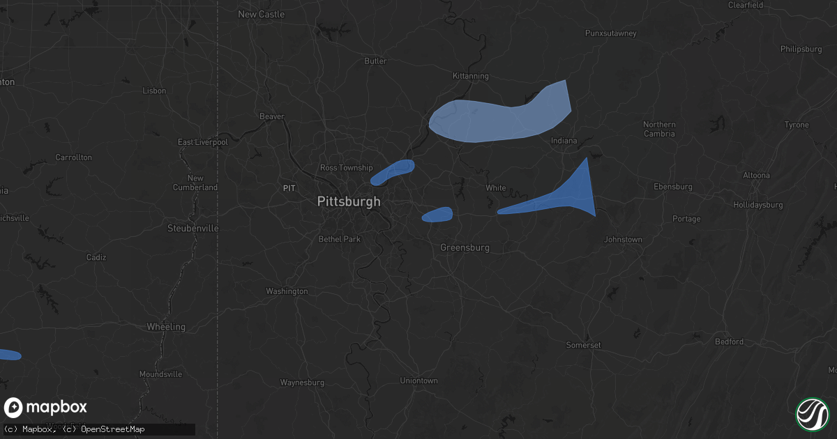 Hail map in Trafford, PA on June 11, 2026