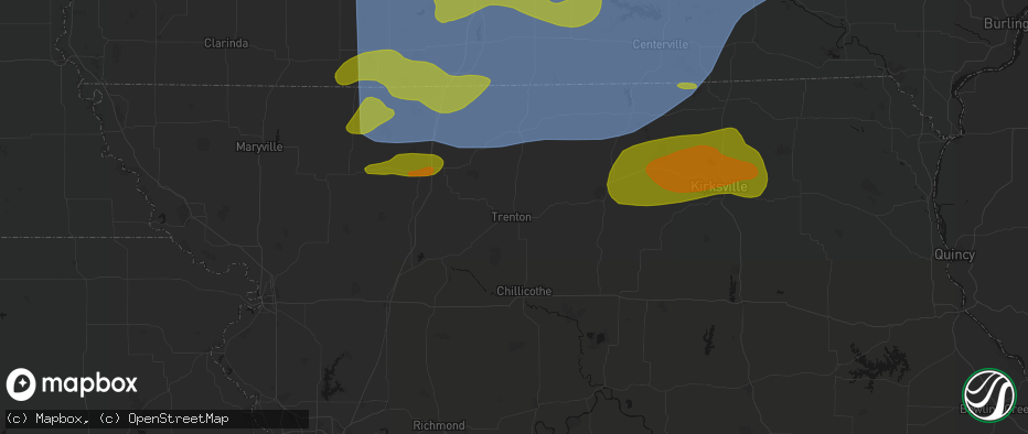 Hail map in Trenton, MO on June 11, 2026