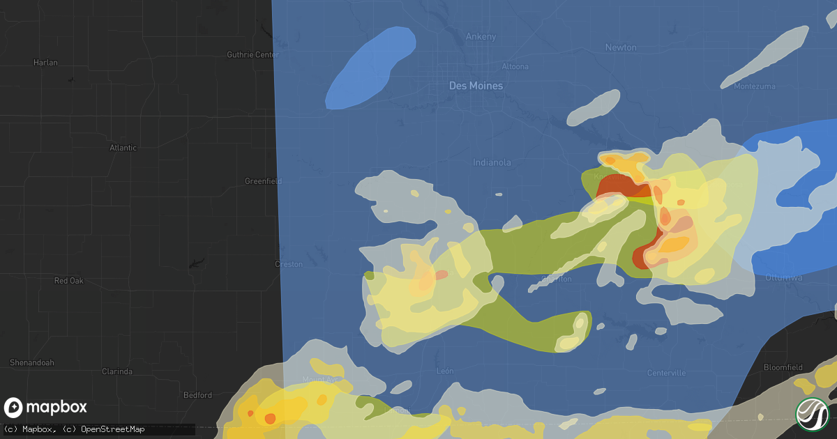 Hail map in Truro, IA on June 11, 2026