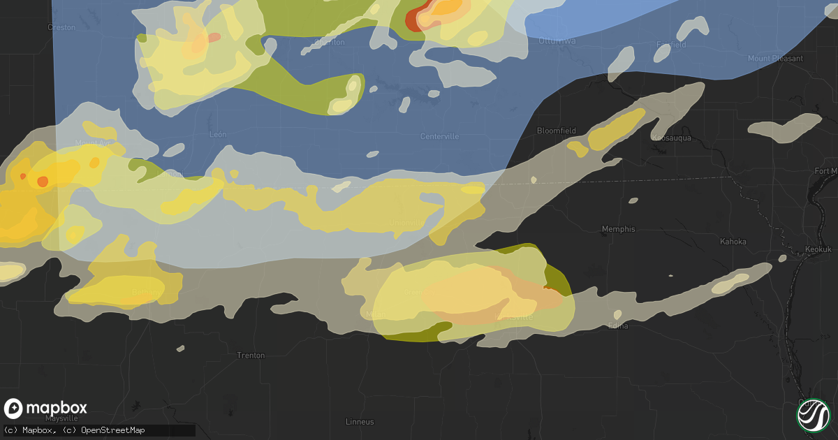 Hail map in Unionville, MO on June 11, 2026