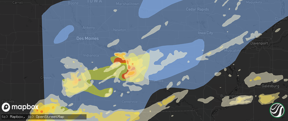 Hail map in University Park, IA on June 11, 2026