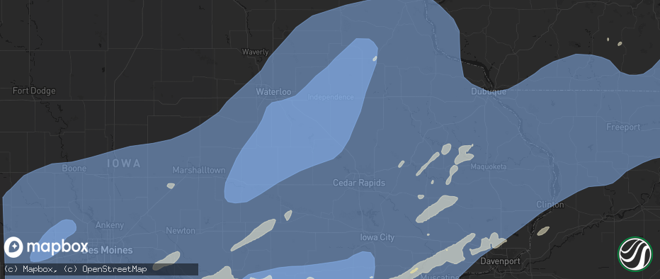 Hail map in Urbana, IA on June 11, 2026