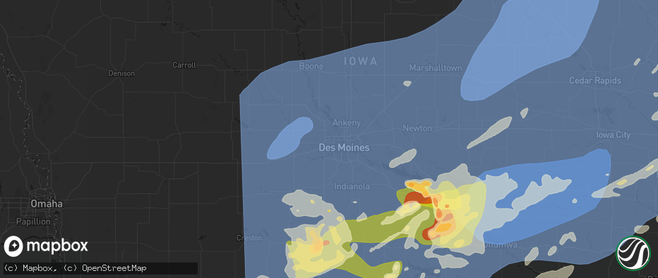 Hail map in Urbandale, IA on June 11, 2026
