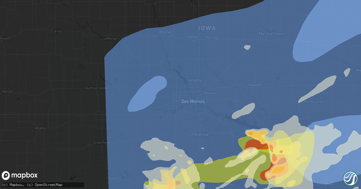 Hail map in Urbandale, IA on June 11, 2026