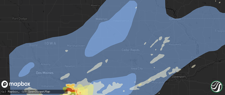 Hail map in Van Horne, IA on June 11, 2026