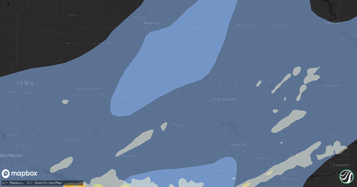 Hail map in Van Horne, IA on June 11, 2026