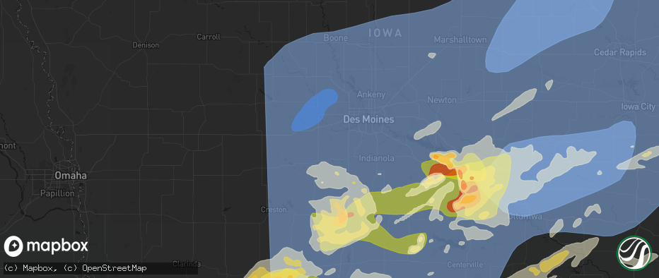 Hail map in Van Meter, IA on June 11, 2026