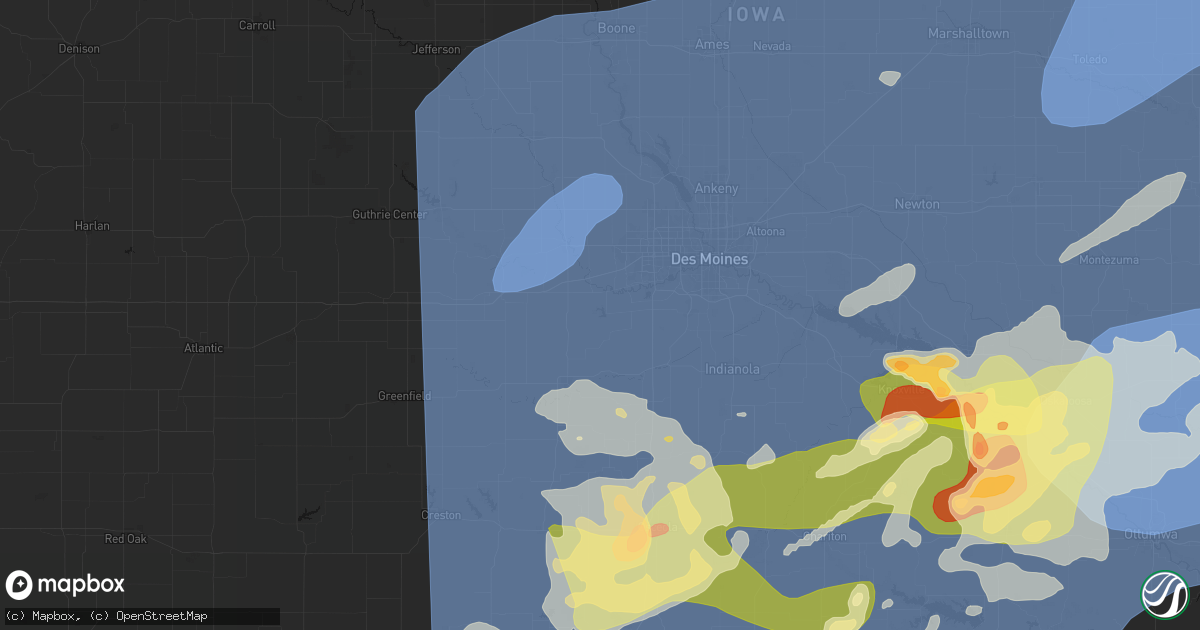 Hail map in Van Meter, IA on June 11, 2026