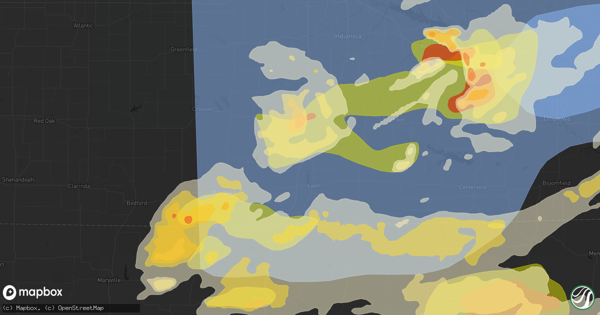 Hail map in Van Wert, IA on June 11, 2026