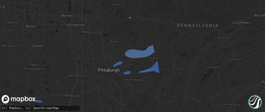 Hail map in Vandergrift, PA on June 11, 2026