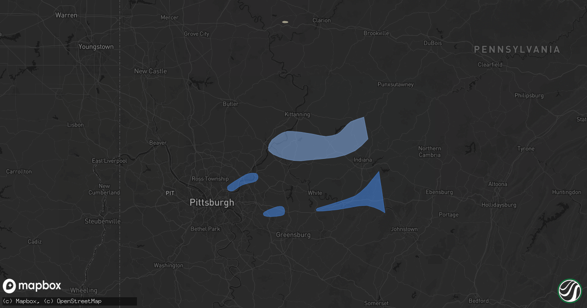 Hail map in Vandergrift, PA on June 11, 2026