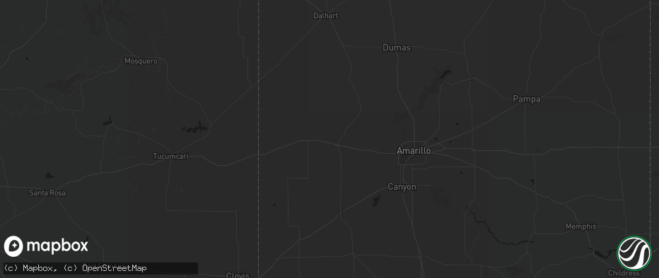 Hail map in Vega, TX on June 11, 2026