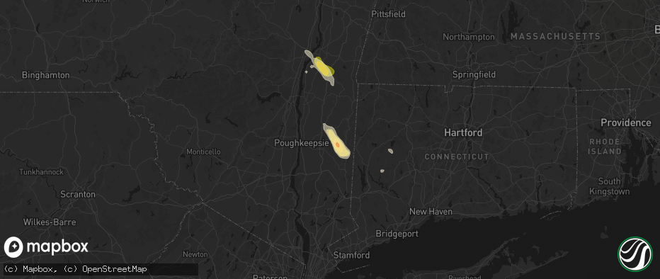 Hail map in Verbank, NY on June 11, 2026