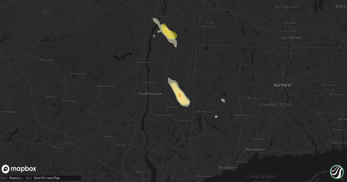 Hail map in Verbank, NY on June 11, 2026