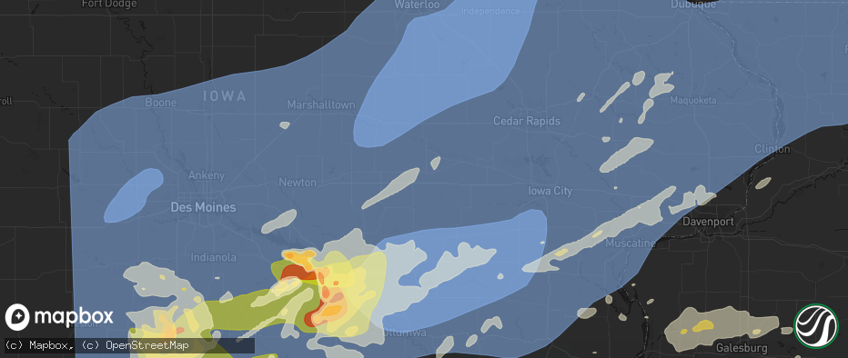 Hail map in Victor, IA on June 11, 2026