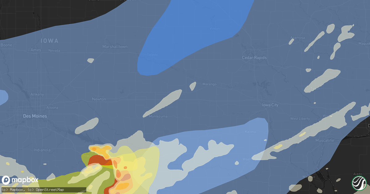 Hail map in Victor, IA on June 11, 2026