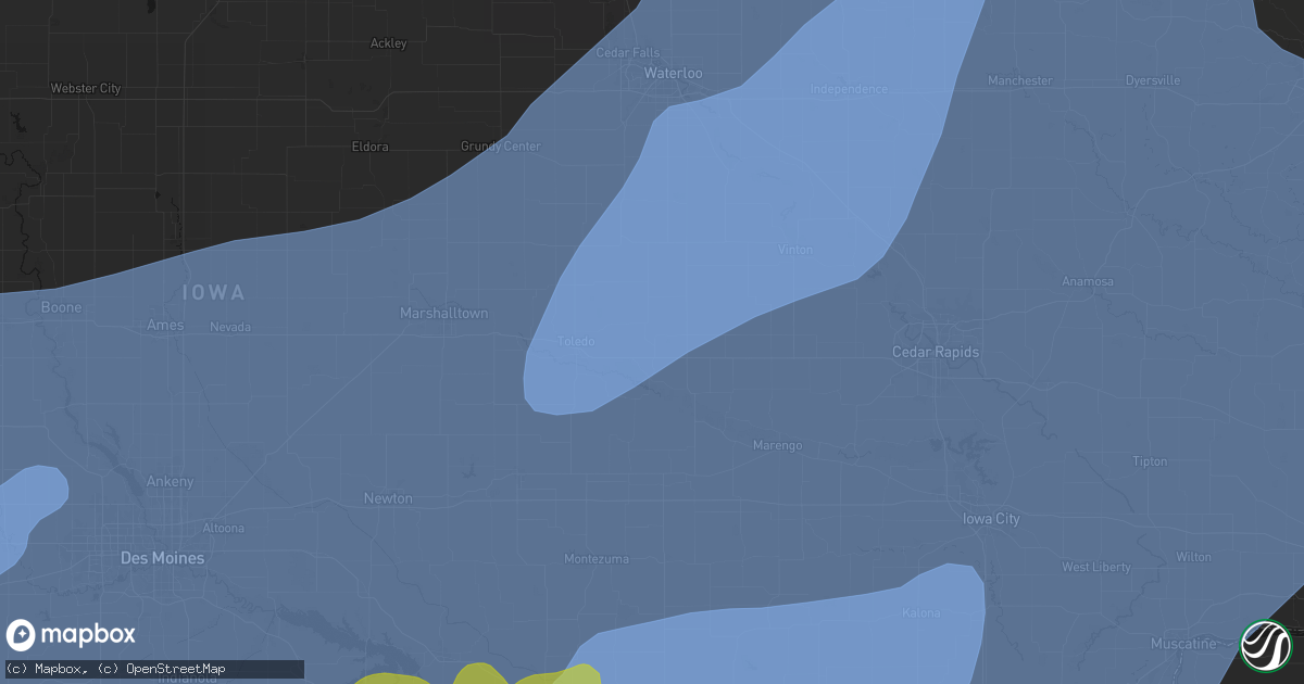 Hail map in Vining, IA on June 11, 2026