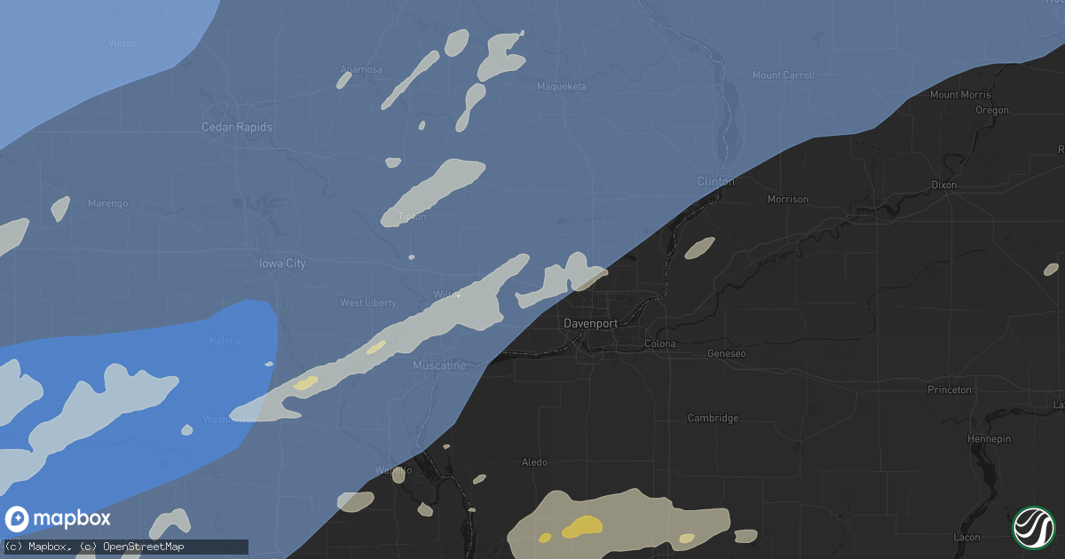 Hail map in Walcott, IA on June 11, 2026