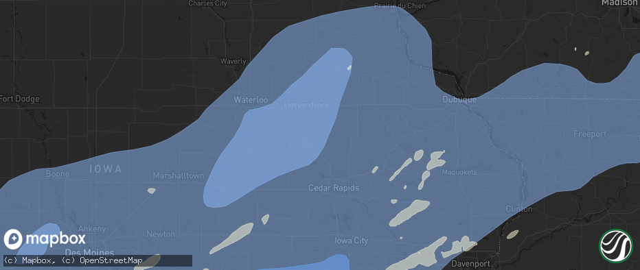Hail map in Walker, IA on June 11, 2026