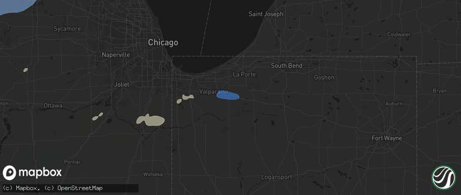 Hail map in Wanatah, IN on June 11, 2026