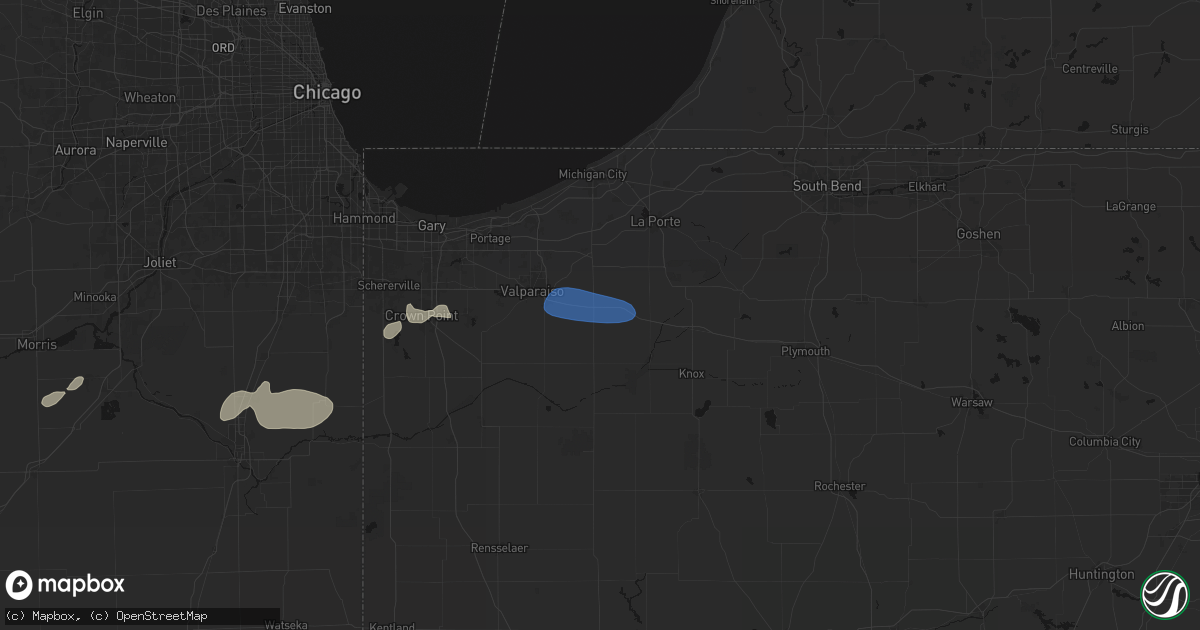 Hail map in Wanatah, IN on June 11, 2026