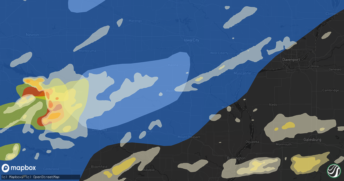 Hail map in Washington, IA on June 11, 2026