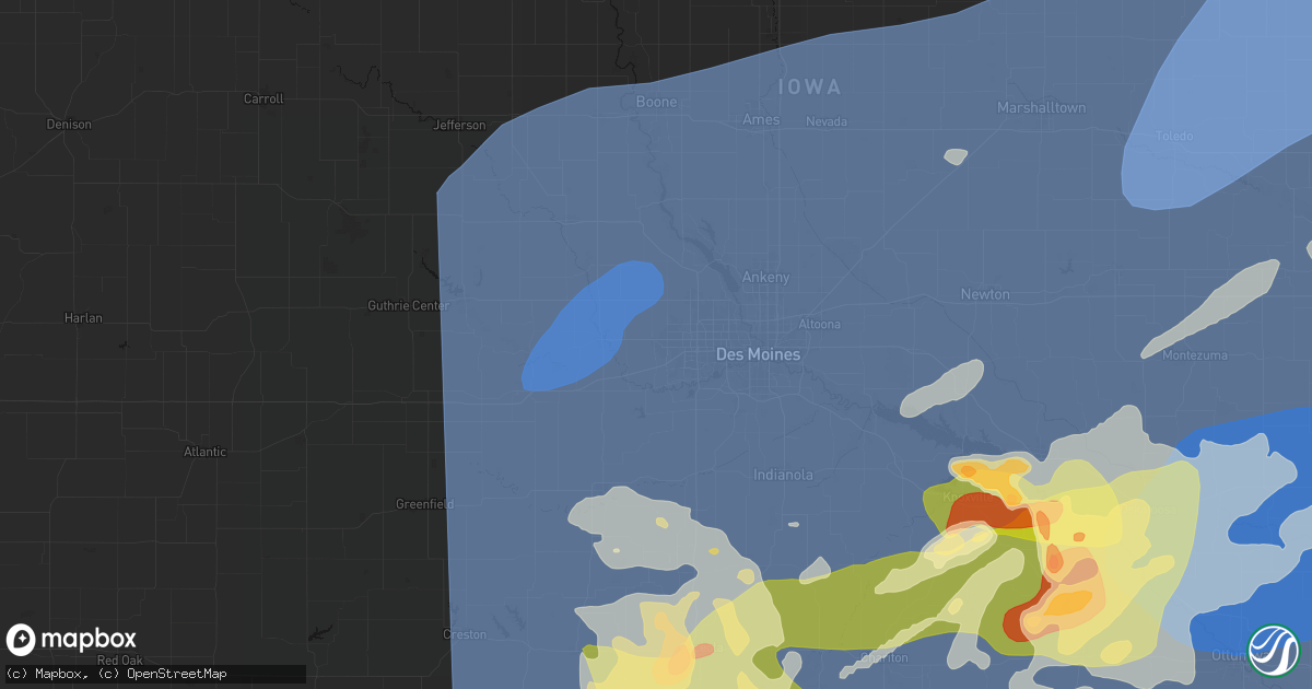 Hail map in Waukee, IA on June 11, 2026