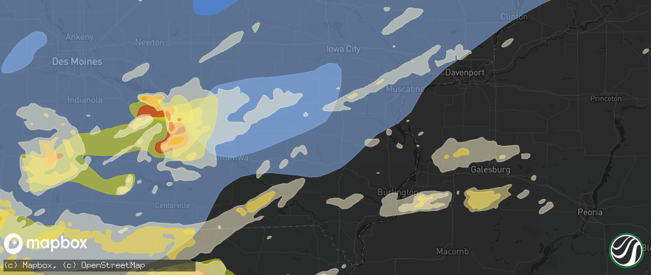 Hail map in Wayland, IA on June 11, 2026