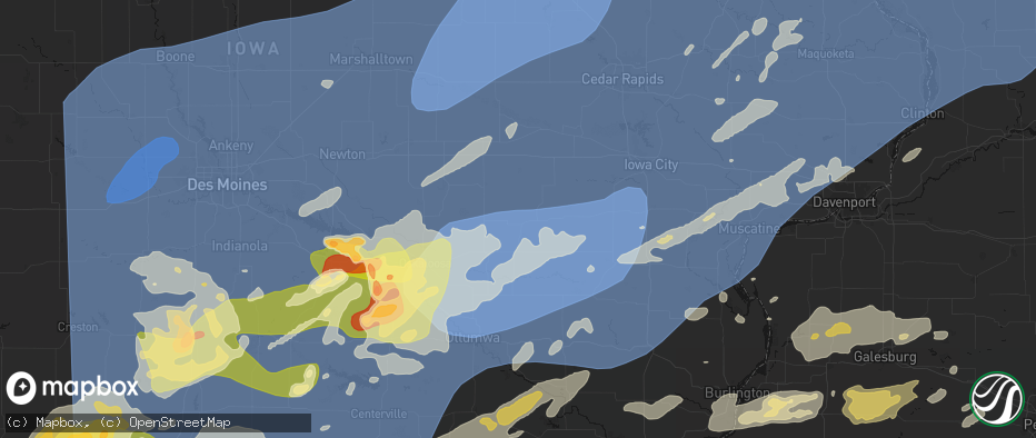 Hail map in Webster, IA on June 11, 2026