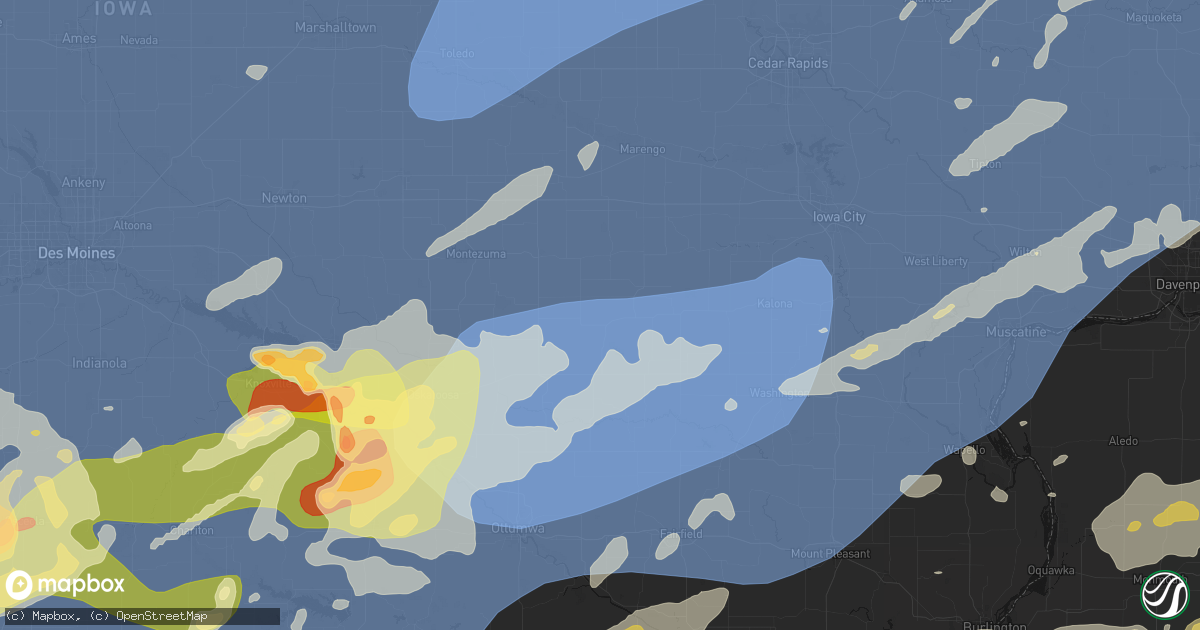 Hail map in Webster, IA on June 11, 2026