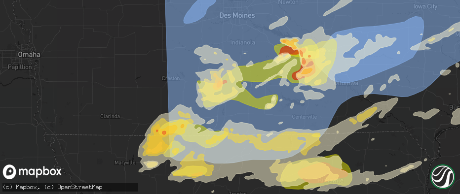 Hail map in Weldon, IA on June 11, 2026