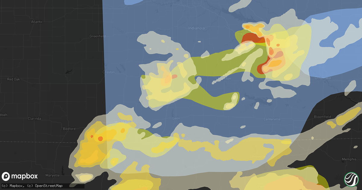 Hail map in Weldon, IA on June 11, 2026