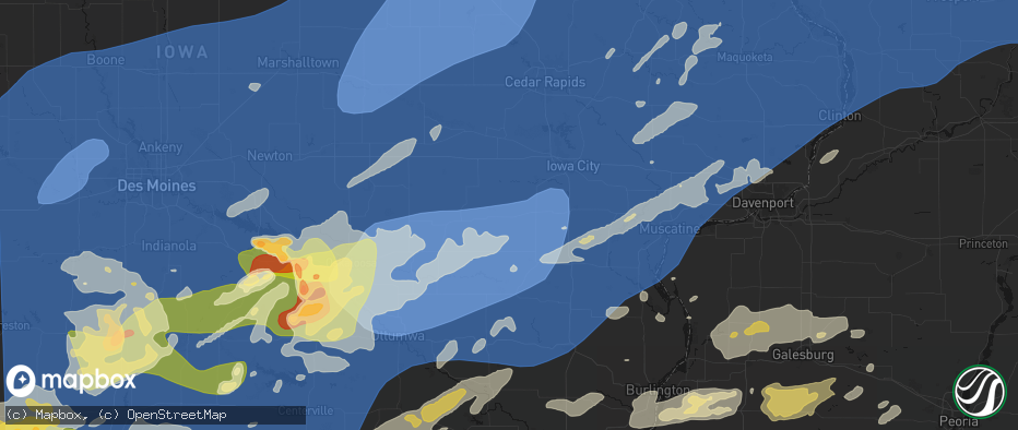 Hail map in Wellman, IA on June 11, 2026