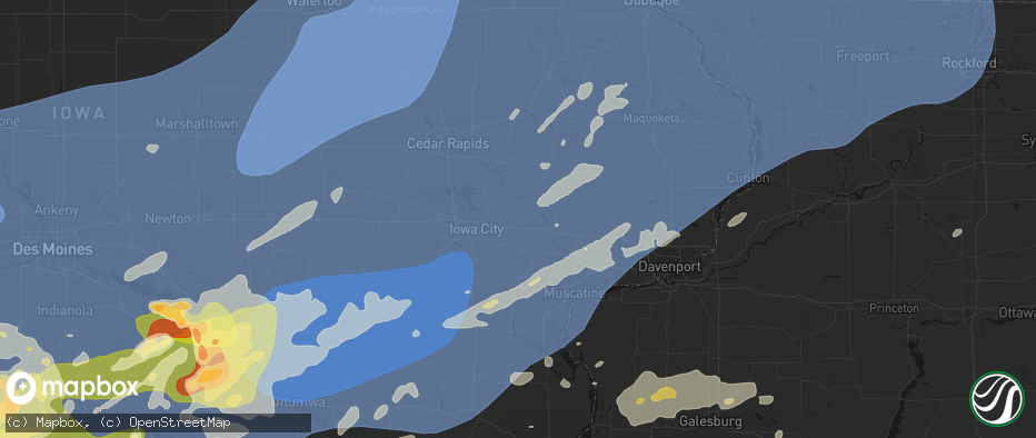 Hail map in West Branch, IA on June 11, 2026