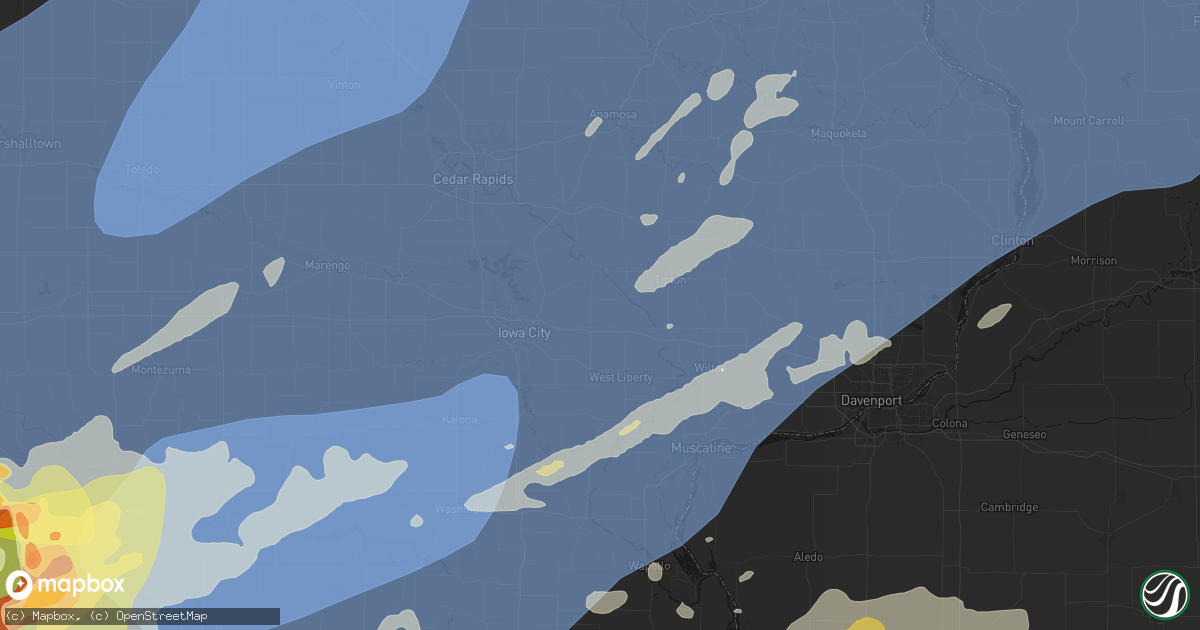 Hail map in West Branch, IA on June 11, 2026