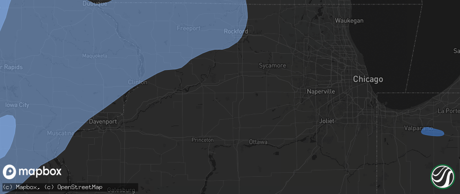 Hail map in West Brooklyn, IL on June 11, 2026