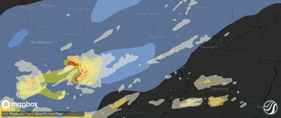 Hail map in West Chester, IA on June 11, 2026