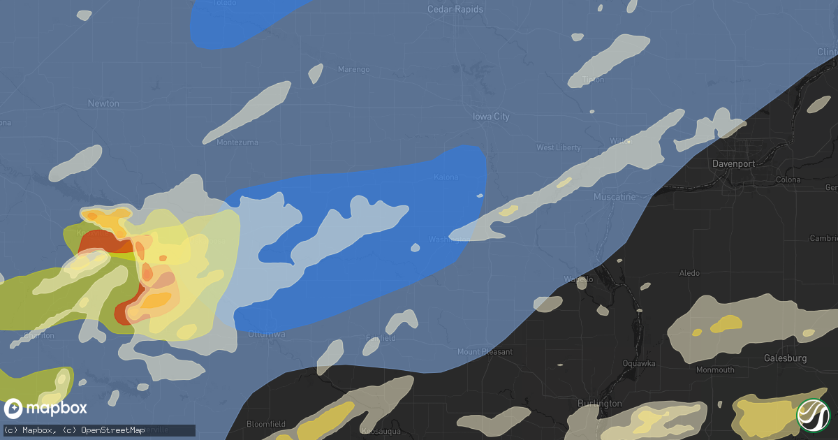 Hail map in West Chester, IA on June 11, 2026