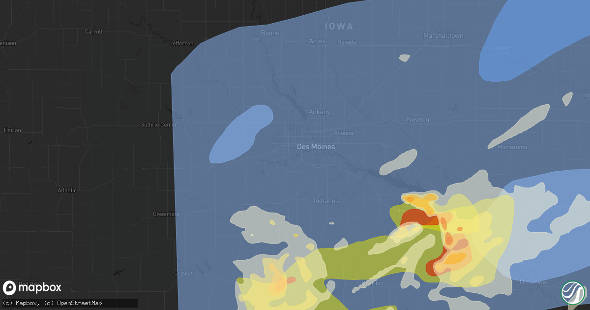 Hail map in West Des Moines, IA on June 11, 2026